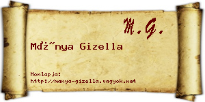 Mánya Gizella névjegykártya